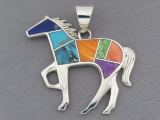 Inlaid Multi-Color Horse Pendant
