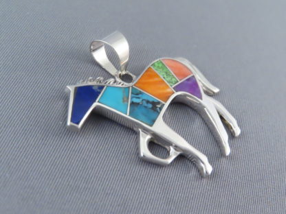 Inlaid Multi-Color Horse Pendant