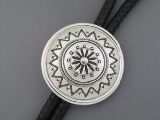Shop Navajo Jewelry - Sterling Silver Bolo Tie by Native American jeweler, Leonard Gene $550- FOR SALE