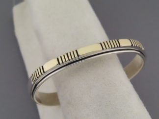 Native American Jewelry - Gold on Silver Bracelet Cuff by Navajo jeweler, Johnathan Nez $495- FOR SALE