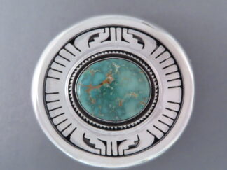 Navajo Turquoise Buckle - Darling Darlene Turquoise Belt Buckle by Native American (Navajo) jeweler, Leonard Nez $1,425- FOR SALE