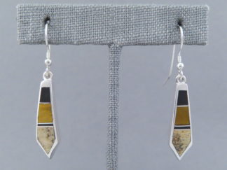 Multi-Stone Inlay Long Dangling Earrings