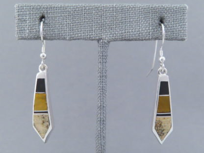 Multi-Stone Inlay Long Dangling Earrings