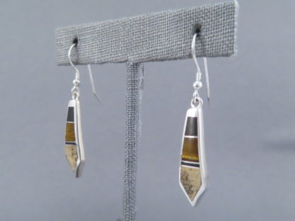 Multi-Stone Inlay Long Dangling Earrings