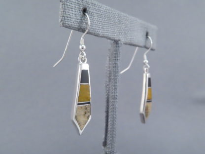 Multi-Stone Inlay Long Dangling Earrings