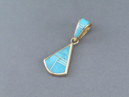 Gold & Turquoise Inlay Slider Pendant