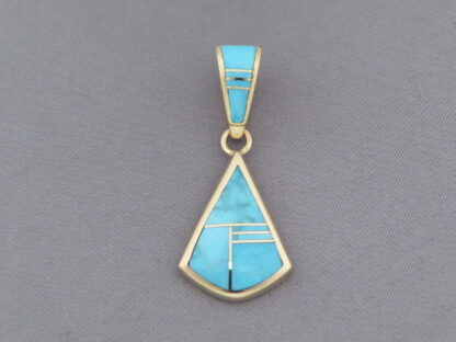 Gold & Turquoise Inlay Slider Pendant