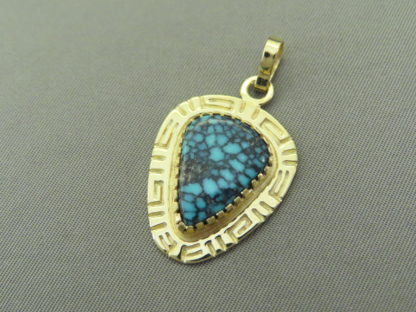 Red Mountain Turquoise Pendant in 14kt Gold