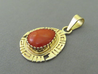 Coral & 14kt Gold Pendant by Robert Taylor