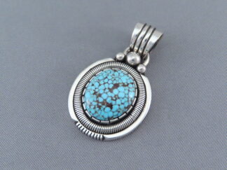 Native American Jewelry - Nevada Blue Turquoise Pendant by Navajo jeweler, Will Vandever FOR SALE $425-