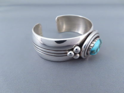 Turquoise Mountain Turquoise & Sterling Silver Cuff Bracelet by Will Vandever