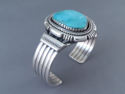 Carico Lake Turquoise Cuff Bracelet by Delbert Vandever