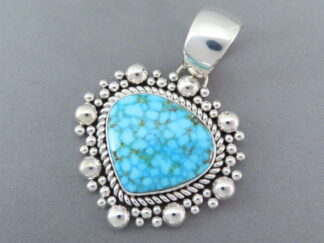 Kingman Turquoise Pendant by Artie Yellowhorse (Navajo)