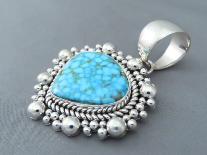 Kingman Turquoise Pendant by Artie Yellowhorse (Navajo)