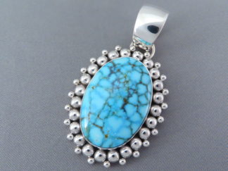 Kingman Turquoise Pendant in Sterling Silver