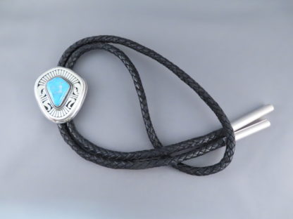 Blue Gem Turquoise Bolo Tie by Leonard Nez