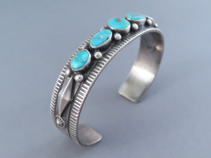 Blue Gem Turquoise Cuff Bracelet by Fritson Toledo