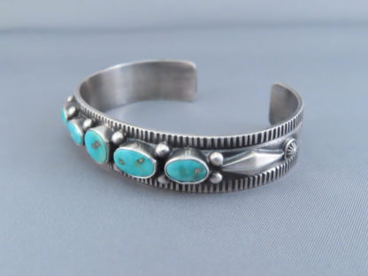 Blue Gem Turquoise Cuff Bracelet by Fritson Toledo