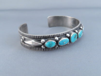 Blue Gem Turquoise Cuff Bracelet by Fritson Toledo