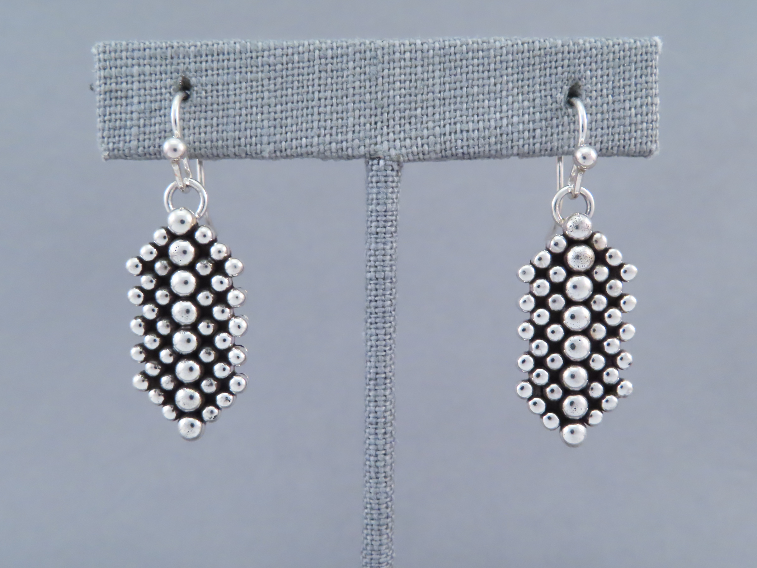 Native American Jewelry - Sterling Silver 'Dot' Earrings by Navajo jeweler, Artie Yellowhorse FOR SALE $195-