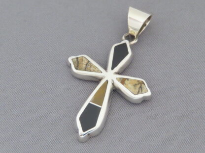 Multi-Stone Inlay Cross Pendant (mid-size)