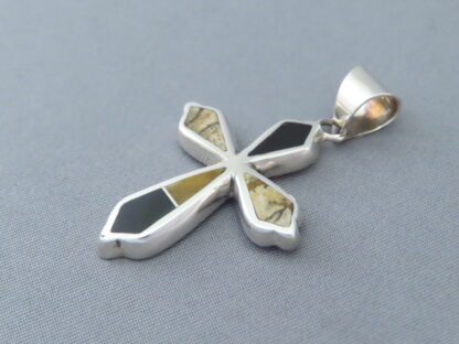 Multi-Stone Inlay Cross Pendant (mid-size)