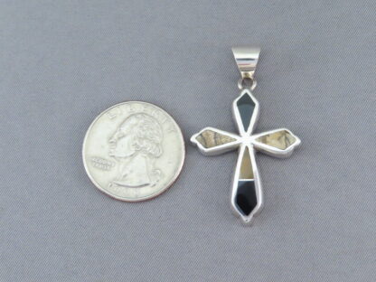 Multi-Stone Inlay Cross Pendant (mid-size)