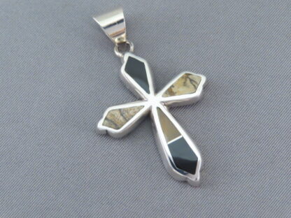 Multi-Stone Inlay Cross Pendant (mid-size)