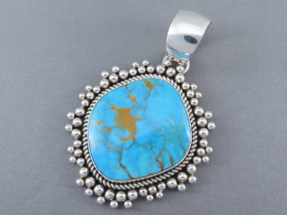 Morenci Turquoise & Sterling Silver Pendant by Artie Yellowhorse