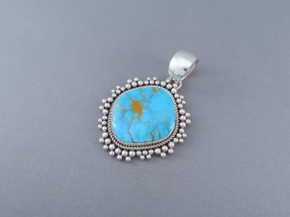 Morenci Turquoise & Sterling Silver Pendant by Artie Yellowhorse