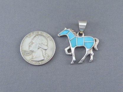 Turquoise Inlay Horse Pendant – Medium Size