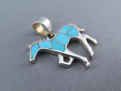 Turquoise Inlay Horse Pendant – Medium Size