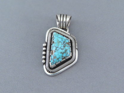 Sterling Silver & Nevada Blue Turquoise Pendant by Will Vandever