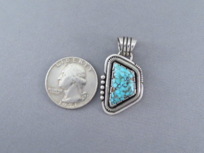 Sterling Silver & Nevada Blue Turquoise Pendant by Will Vandever