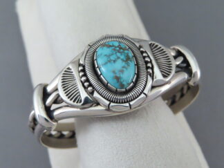 Turquoise Mountain Turquoise Bracelet Cuff by Native American (Navajo) jewelry artist, Will Vandever $440- FOR SALE