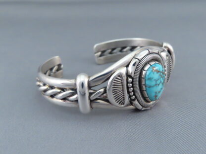 Turquoise Mountain Turquoise & Sterling Silver Cuff Bracelet by Will Vandever