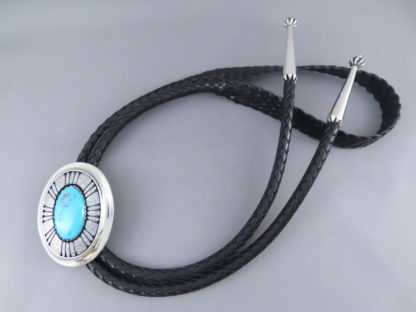 Blue Gem Turquoise Bolo Tie by Al Joe