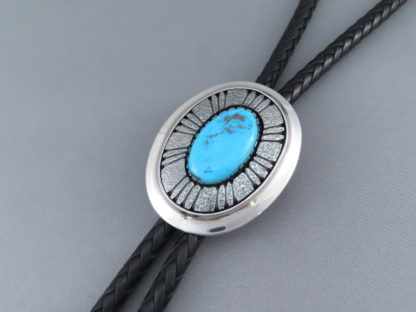 Blue Gem Turquoise Bolo Tie by Al Joe