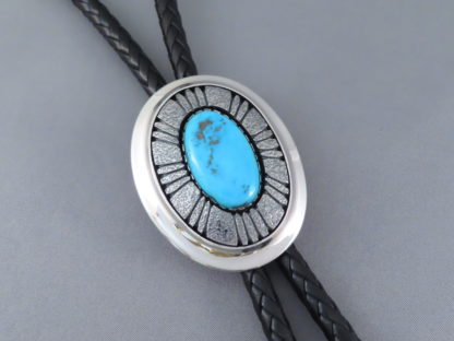 Blue Gem Turquoise Bolo Tie by Al Joe