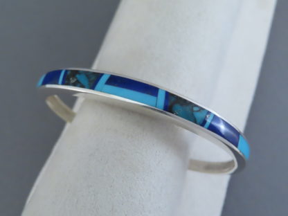 Turquoise and Lapis Inlay Cuff Bracelet