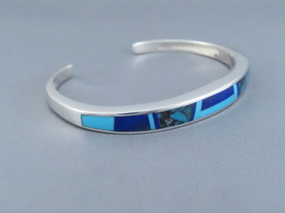 Turquoise and Lapis Inlay Cuff Bracelet