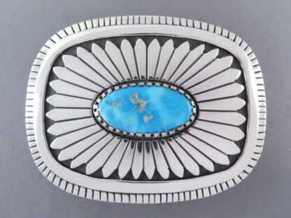 Blue Gem Turquoise Belt Buckle by Wyatt Lee-Anderson