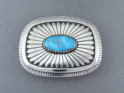 Blue Gem Turquoise Belt Buckle by Wyatt Lee-Anderson