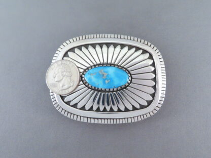 Blue Gem Turquoise Belt Buckle by Wyatt Lee-Anderson