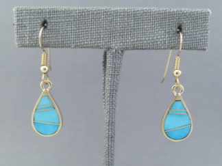 Gold & Turquoise Inlay Earrings