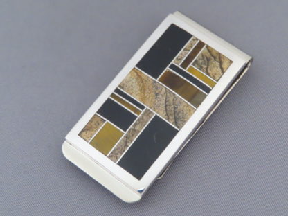 Multi-Stone Inlay Money Clip