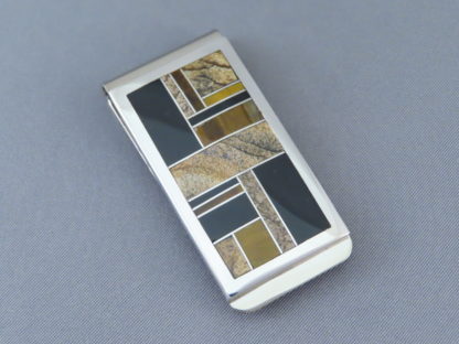 Multi-Stone Inlay Money Clip