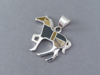 Multi-Stone Inlay Horse Pendant