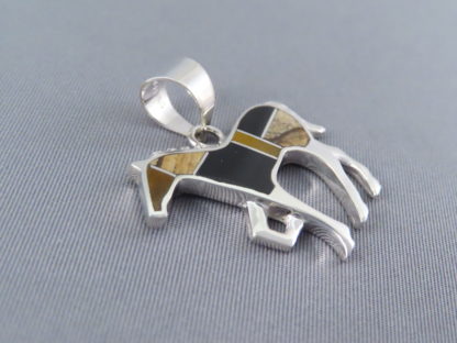 Multi-Stone Inlay Horse Pendant