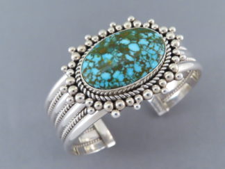 Cuff Bracelet with Kingman Turquoise by Artie Yellowhorse